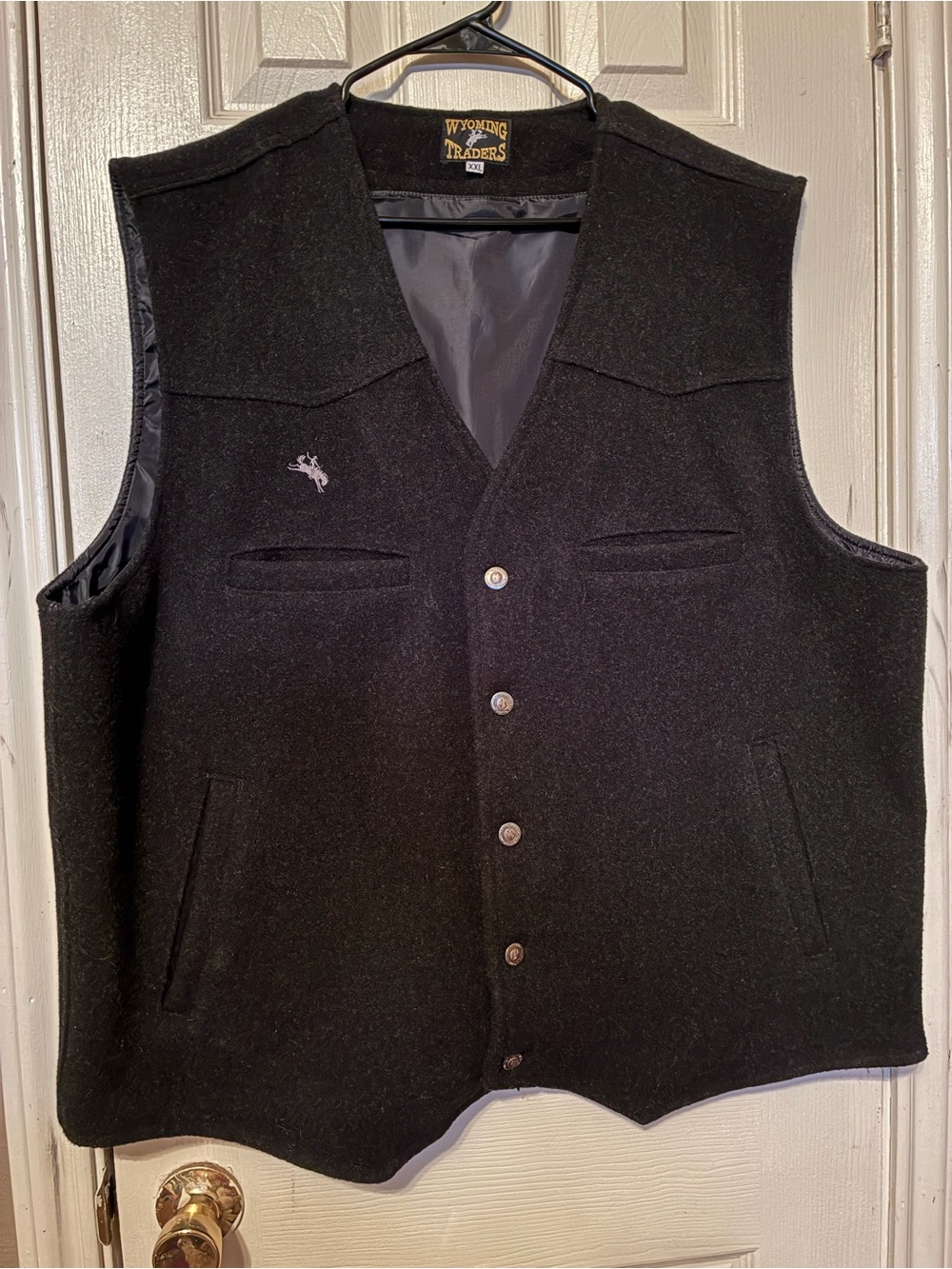 Wyoming Traders Men's Black Wool Vest 2xl